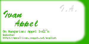 ivan appel business card